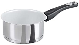 Genius Cerafit Steel - Casseruola con manico, 16 cm, rivestimento con capacità di 1,5 l, in acciaio INOX per tutti i piani cottura e induzione
