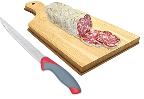 Fatigati Casa Planche à découper en bois de cuisine, petit battilarda 28 x 12 cm, professionnelle antidérapante