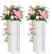 Nuptio Centres Table Mariage Vase: 2 Pièces 80cm Haut Fleurs Acryliques Vase Sol Colonne Arrangement Fleurs Support Présentoir Rectangulaire Géométrique pour la Décoration Fête Mariage