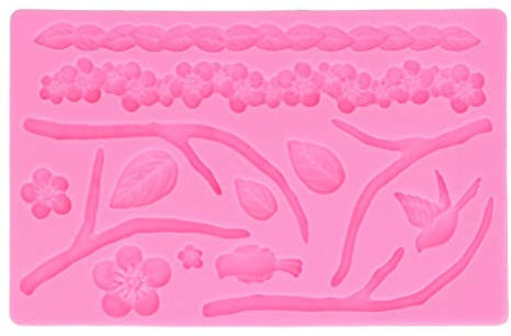Molde de Silicona con Forma de Flor de Rama, Molde de Fondant de Hojas de árbol, Molde de Decoración para Hacer Pasteles de Chocolate Y Dulces para Uso Doméstico en la Cocina
