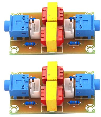 Hailege 2pcs XH-M372 Stereo Audio Isolator Strom Rausch Isolation Transformator Koppler Fahrzeug Common Ground Interference Eliminierung mit 3,5mm Audiobuchse
