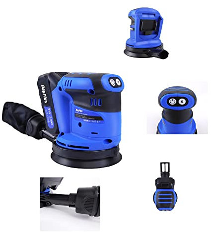 Amoladora angular profesional Para un desbaste rápido y superficies sin turbulencias 21V, 190W multilijadora, disco Ø: 125 mm, diámetro de la órbita: 2,8 mm, lijadora excéntrica de alto rendimiento