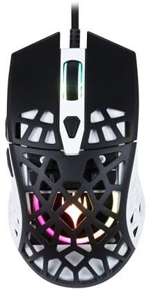 Konix Magic The Gathering Souris Gaming Filaire Ultra Light 70 g pour PC - 7 Niveaux DPI - Rétroéclairage LED - Noir et Blanc