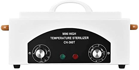 JOSBES Sterilisator Hochtemperatur-Sterilisator-Nagel-Werkzeug-Sterilisator mit Timer für Kosmetik, Fusspflegestudios, Friseursalon (Weiß) (Weiß)