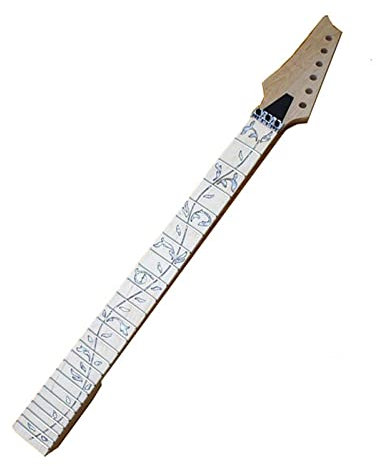 E-Gitarrenhals Ersatz 24 Bünde Reverse Headstock Ahorn E-Gitarrenhals Ahorn Griffbrett Gitarrenzubehör Teile