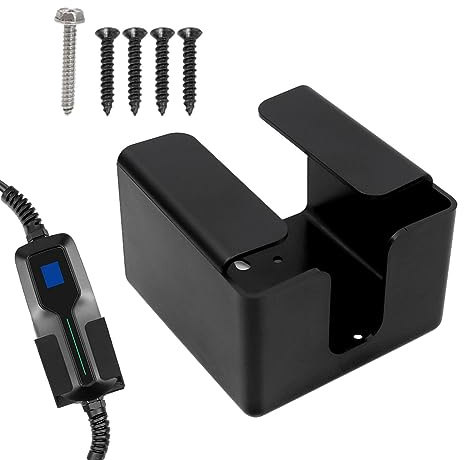 Fulenyi Ev Charger Box Holder | Electric Vehicle Plug Holster Wall Mount - EV Charger Cable Holder, Electric Vehicle Plug Holster, Control Box Holder for Electric Car J1772 Charger