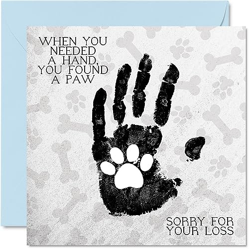 Stuff4 Trauerkarten Trauerkarten für den Verlust von Haustieren, Beileidskarte – Found A Paw – Trauerkarten für Erwachsene, Sorry For Your Loss, 145 mm x 145 mm, Thinking Of You-Grußkarten