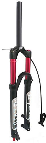 LvTu Fahrrad MTB Luftgabel 26 27.5 29 Zoll, 1-1/8 140L-QR-9x100mm Ultraleicht Magnesiumlegierung Mountainbike Federgabel (Color : Straight Remote Lockout, Size : 26)