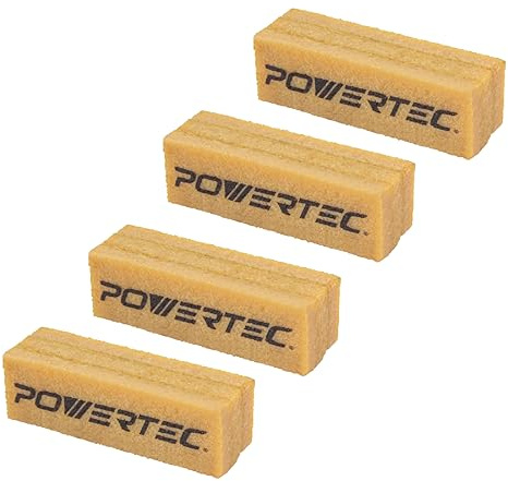 POWERTEC 71424-P2 Abrasive Cleaning Stick for Sanding Belts & Discs | Natural Rubber Eraser - Woodworking Shop Tools for Sanding Perfection, 4 PK