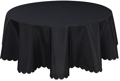 Home Direct Qualitäts Tischdecke Tischtuch Textil Rund 140 x 55 cm, Tischwäsche, Schwarz