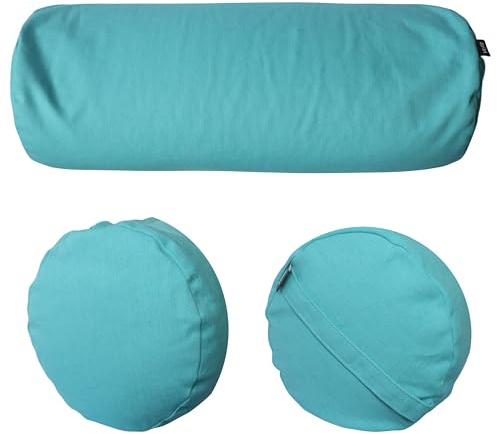 Traversin de yoga VLFit, traversin en sarrasin écologique, 61 cm x 23 cm, housse amovible et lavable, idéal pour le yoga, la méditation et le soutien général