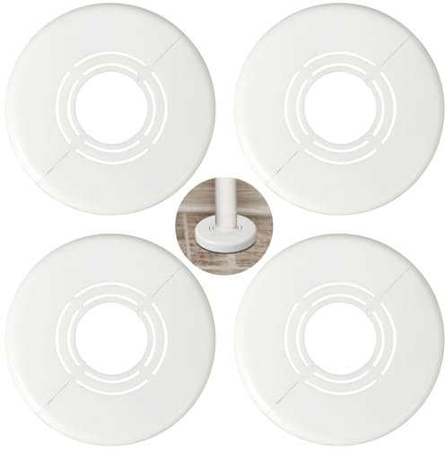 Beekeg Heizungsrohr Rosette,Heizkörper Rosetten,Rohrabdeckung,Abdeckrosetten,Variabler Innendurchmesser(21/26/33mm) Rosetten für Heizkörperrohre/Dusche/Wasserhahn-4 weiß