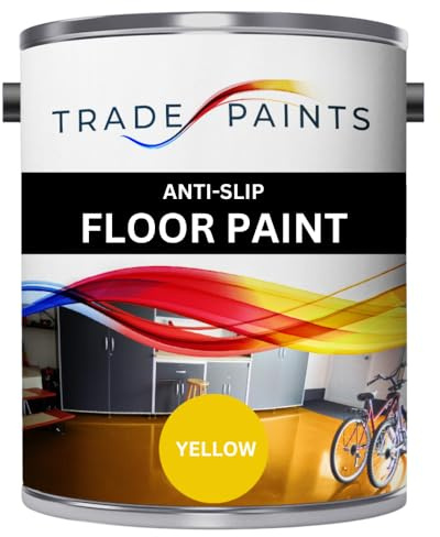 Trade Paints Anti-Slip Floor Paint - Ideal For Concrete, Stone, Brick, Wood & Metal - Provides A Safer Slip-Resistant Coating For Both Residential & Commercial Use (Safety Yellow BS08E51) - 5 Litre