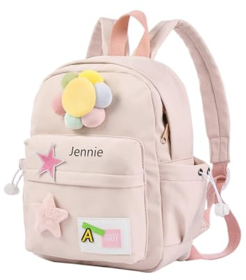 Lam Hub Fong Personalisierte Kinderrucksack Schultasche mit Namen Kleinkinder Kindergarten Rucksack Niedliche Rucksack für Jungen und MädchenGeschenk für Kinder (rosa)