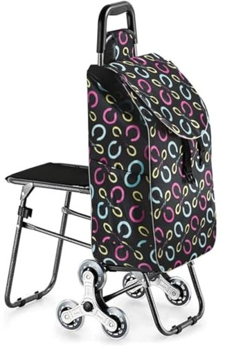 Treppensteigen Einkaufstrolley Shoppingtrolley Einkaufstrolley Mit Sitz, Faltbarer Einkaufswagen, Treppensteigen, Tragbarer Handwagen, Einkaufstasche Mit Rädern Einkaufswagen Treppensteiger(D)