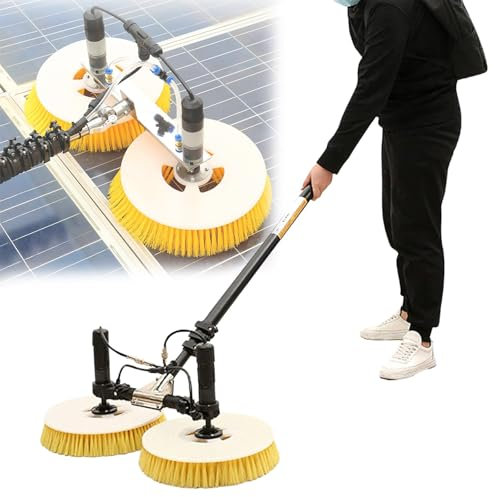 Eastnmythet Photovoltaic and Solar Panels Water Fed Brush, 3.5m/5.5m/7.5m Telescopic Rod PV Panel Wash Cleaning Machine,Dual Purpose-3.5m/11ft