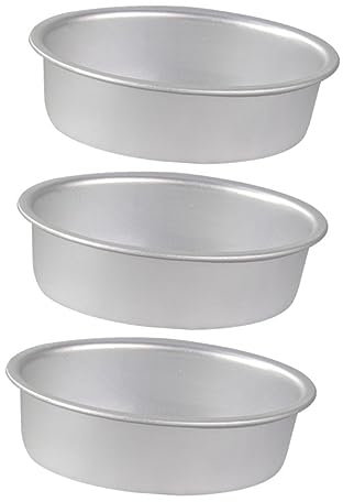 Mikinona 3sets Aluminum Alloy Non Stick Molds 3 Egg Shaped Cheesecake Pans Baking Pans Home Baking Supplies 3pcs*3