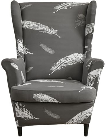 EBETA Ohrensesselberzug 2-Teilig Sesselüberwürfe Sesselhussen, Elastisch Sofa Armlehnenbezüge Schonbezug Hussen für Lesesessel, Relaxsessel mit Sitzbezug (Feder)