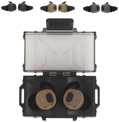 WQZXM Écouteurs Bluetooth Tactiques, Bouchons Tir Actifs, Protections Auditives Électroniques, Écouteurs Protection Tir(TAN)