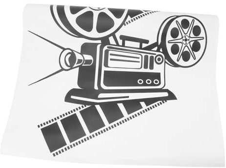 Hemobllo Pegatina para Pared de Cine en Casa en Pvc Negro sin Residuos Diseño Vintage para Decoración Única en Aula o Sala de Juegos