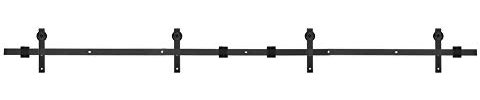 Carbon Steel BARN Door Hanging Rail Track KIT for Sliding Closet Cabinet, Sturdy 16FT Double Door Splicing Track