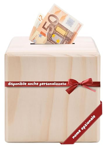 DEschenk Spardose aus Holz – Spardose Kinder, Sparschwein Baby als Geschenkidee, perfekte Kinderzimmer Dekoration für Jungen und Mädchen (ohne Gravur und Motiv)