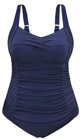 Vijamiy Costume Intero Donna Taglie Forti Controllo Addominale Costumi da Bagno Push Up Imbottito Reggiseno Swimsuit Piscina Stampe di Moda L-4XL