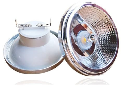 1fortunate lampadine, Confezione da 10, lampada LED AR111 COB, AC85-265V 12W GU10/G53 ES111 111 * 68mm Luce in alluminio(Warm white,G53 12W)