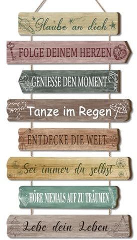 CHDITB Insirierende Wanddeko Wandbild,Motivierende Familienregeln Lebenseinstellung,Bilder mit Sprüchen,Schild Familie,Glaube an Dich,Familienschild Mit Sprüchen,Jugendweihe Deko Mädchen Jungen