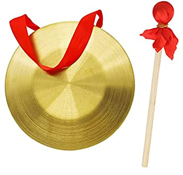 gong platillos gong tibetano instrumentos musicales Instrumento de percusión tradicional chino Gong con mazo y cuerda colgante(Color:32cm,Size:)