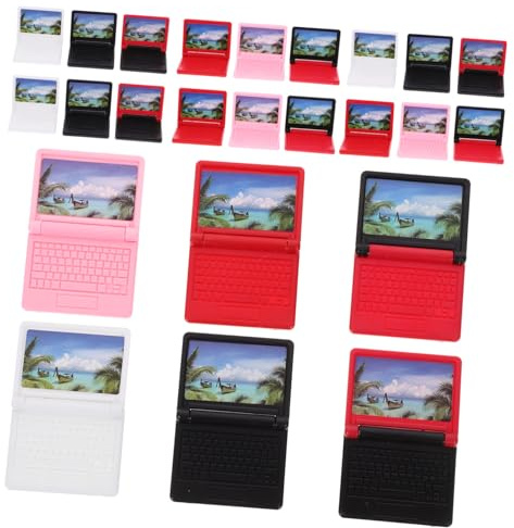 UPKOCH Mini Laptop Doll Laptop Computer Model Toys 24pcs Miniature Doll House Ornament 6 Colours Dollhouse Mini Adornment