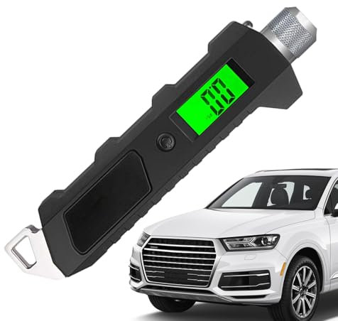 Manometro Digitale Per Pneumatici | Misuratore Pressione Aria Digitale,Impugnatura Antiscivolo 16 BAR Retroilluminato per Manutenzione Veicoli Auto Moto Camion