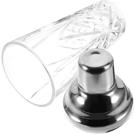 EXHUMKY Shaker per Cocktail Vetro con Acciaio Inossidabile per Mixare Bevande per Feste e Speciali