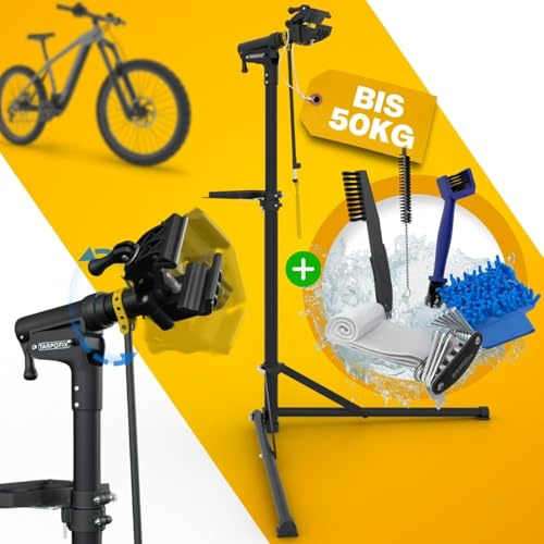 Tarpofix® Cavalletto Manutenzione Bici fino a 50kg | Stabile e Regolabile per Bike ed E-Bike | Supporto Manutenzione Bici Professionale per Riparazioni Bicicletta