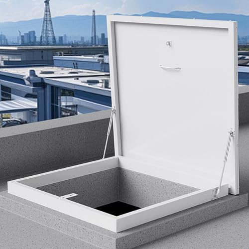 Fenêtre de toit robuste à ventilation manuelle multi-angle pour grenier/sous-sol avec housse de sécurité résistante aux intempéries et vérin à gaz 60 x 60 cm