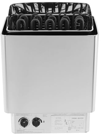 Czyurachel Estufa de sauna eléctrica de 9 kW, montaje en pared, 0-110 °C, horno para sauna de 9 m³, termostato para sauna, 41 x 25 x 58 cm