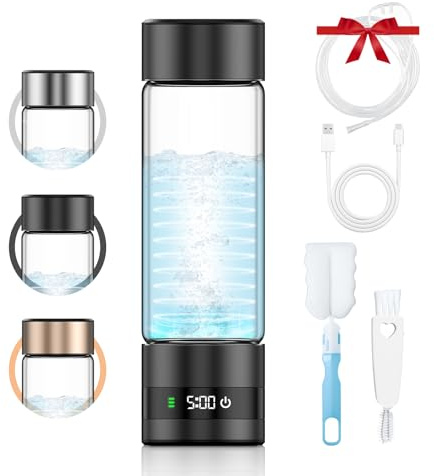 Feelhap Botella de Agua Hidrogenada,Generador de Agua Hidrogenada de 450 ml | Ionizador de Agua de Hidrógeno Portátil para Deporte,Hogar,Oficina y Viajes,Generación de Agua Hidrogenada en 5 Minutos