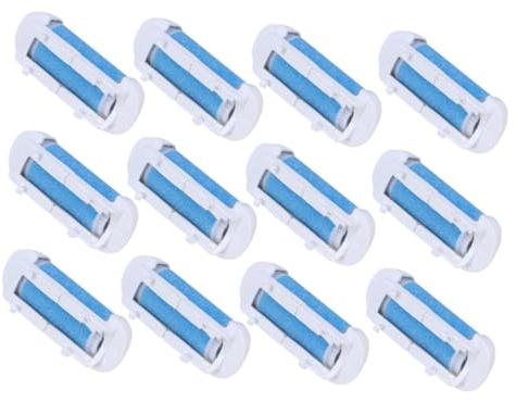 TEHAUX Testine di Ricambio Accessorio per Cura dei Piedi per Rullo Elettrico 12 Pezzi Rimuove Calli Rotazione a 360°, Materiale Gh per Piedi