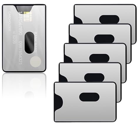 Carehabi Porta Carte di Credito Schermato 6 Pezzi Schermatura Carta di Credito Custodia Trasparente RFID 13.56 MHz per Viaggio e Uso Quotidiano 86x54mm Nero