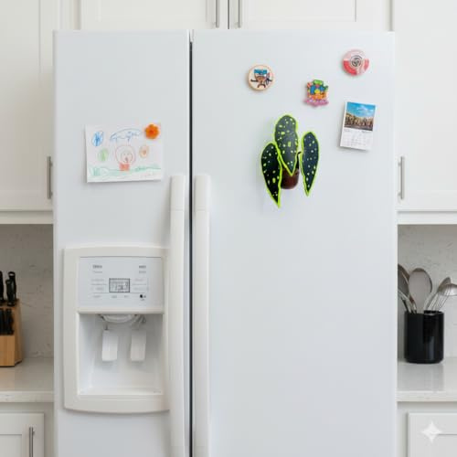 Handmade Tropical Plant Fridge Magnet, 3D Resin Clay Anthurium Clarinervium & Begonia Maculata Miniature, Lifelike Exotic Leaf Decor for Refrigerator, Office & Locker, Unique Gift for Plant Lovers