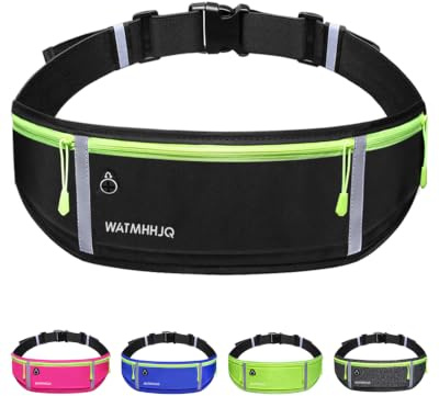 Marsupio da Corsa a 3 Tasche per Cellulare, per Uomo e Donna,Impermeabile, per Escursioni, Fitness, Viaggi, Corsa, Pocking, Accessori(Nero)