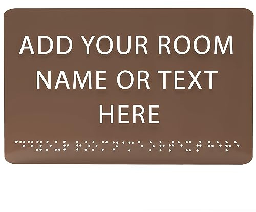 ADA CENTRAL SIGNS - 9 X6 Personalized Custom Sign - ADA Compliant Tactile Graphics Grade 2 Braille Text Acrylic Wall Signs - Add Your Room Name Text Sign for Home School Office Business Workplace