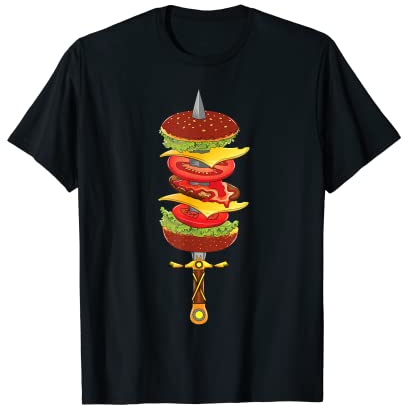 Espada de hamburguesa fresca | Cuchillo divertido Sandwich Patty Eater Regalo Camiseta