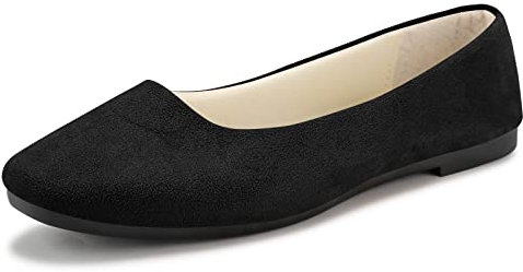 Padgene Women's Casual Square Toe Ballet Flats, Ladies Ballerina Flats Girls Fashionable Ballet Pumps Dolly Shoes Womens Stylish Comfy Office Driving Flat Shoes Slip On Loafers