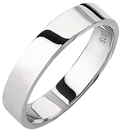 Ardeo Aurum Trauring Unisex Herrenring Damenring aus 375 Gold Weißgold in 5 mm Breite massiv Ehering Verlobungsring Modell 185 Größe 60