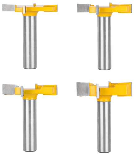 4 Pezzi Fresa Cnc per Spianare Legno,1/2 Fresa per Scanalature Legno Gambo,4 Lame Punte per Fresatrice, per Lavorazione del Legno, Piallare Superficie Inferiore