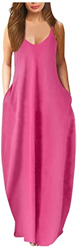 Saymany Damen Kleider Elegant Schwarzes Kleid Damen Partykleid Damen Sommerkleid Damen Lang Party Kleider Damen Sommerkleid Damen Hippie Kleid Rückenfreies Kleid Boho Kleid Damen