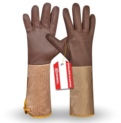Gebol Laurin Gartenhandschuhe, Gr. 10/XL, Leder, Herren | Für Beet, Rosen & Pflanzarbeiten, schützt vor Dornen & Erde, feines Tastgefühl, angenehme Passform, langlebig