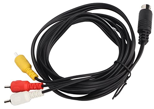 Septpenta Mini Din 9 Pin To 3 RCa Cable, PVC Material Scratch Resistant Explosion Resistant, 3 Color RCa Plugs, Male To Male Video Composite Cable, 5.9Ft Suitable for Digital Camcorders