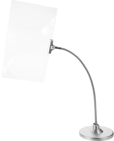 ULTECHNOVO 4X Hands Magnifying Glass: Flexible 10x5 inch Large Page Magnifier - Full-Page Magnifying with Stand for Reading Small Prints Newspapers, Low Seniors